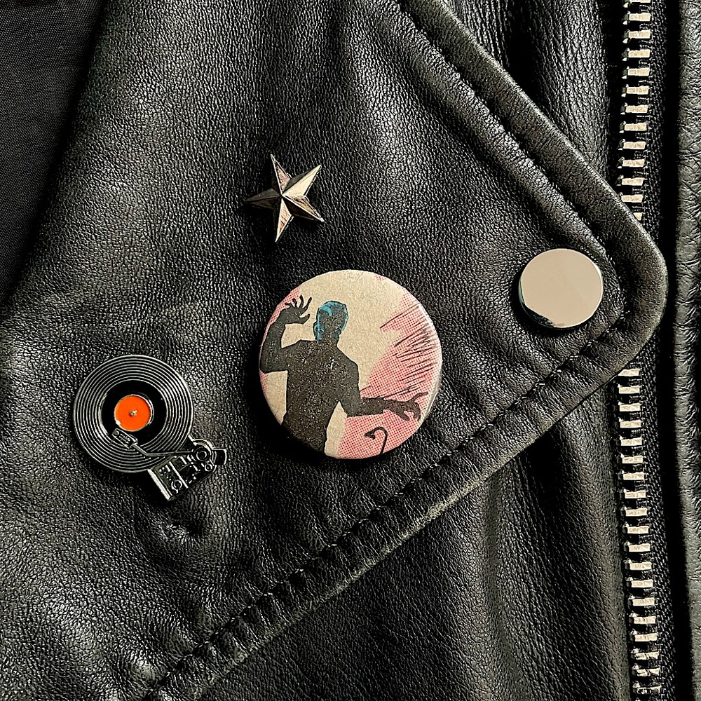 Vintage Demon comics button pin
